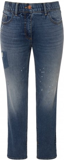 Ulla Popken Distressed Stretch Fit Sarah Jeans Blue Denim - Džinsi & Bikses Lielos Izmēros – Plus Size - 