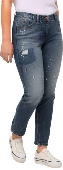 Ulla Popken Distressed Stretch Fit Sarah Jeans Blue Denim - Džinsi & Bikses Lielos Izmēros – Plus Size - 