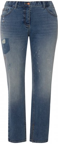 Ulla Popken Distressed Stretch Fit Boyfriend Jeans Blue Denim - Džinsi & Bikses Lielos Izmēros – Plus Size - 
