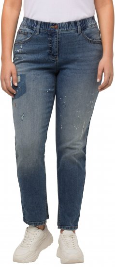Ulla Popken Distressed Stretch Fit Boyfriend Jeans Blue Denim - Džinsi & Bikses Lielos Izmēros – Plus Size - 