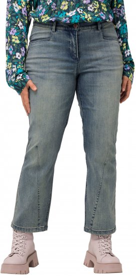 Ulla Popken Splatter Painted Jeans Washed Blue Denim - Džinsi & Bikses Lielos Izmēros – Plus Size - 