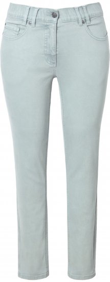 Ulla Popken Slim Leg Light Wash Jeans Light Moss Light Moss Green - Džinsi & Bikses Lielos Izmēros – Plus Size - 