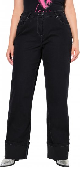 Ulla Popken Flared Leg Jeans Black - Džinsi & Bikses Lielos Izmēros – Plus Size - 