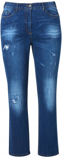 Ulla Popken Lightly Distressed Stretch Fit Jeans Blue Denim - Džinsi & Bikses Lielos Izmēros – Plus Size - 