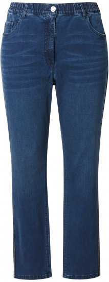 Ulla Popken Rhinestone Seam Stretch Fit Jeans Blue Denim - Džinsi & Bikses Lielos Izmēros – Plus Size - 