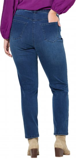 Ulla Popken Rhinestone Seam Stretch Fit Jeans Blue Denim - Džinsi & Bikses Lielos Izmēros – Plus Size - 