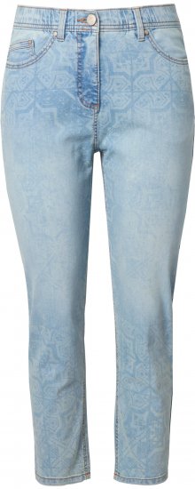 Ulla Popken Tile Laser Print Stretch Fit Jeans Light Light Blue Denim - Džinsi & Bikses Lielos Izmēros – Plus Size - 