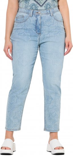 Ulla Popken Tile Laser Print Stretch Fit Jeans Light Light Blue Denim - Džinsi & Bikses Lielos Izmēros – Plus Size - 