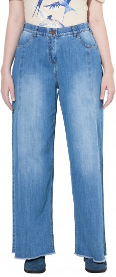 Ulla Popken Extra Wide Leg Stretch Fit Jeans Light Blue - Džinsi & Bikses Lielos Izmēros – Plus Size - 