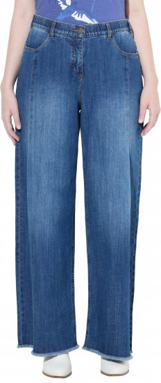 Ulla Popken Extra Wide Leg Stretch Fit Jeans Denim Blue - Džinsi & Bikses Lielos Izmēros – Plus Size - 