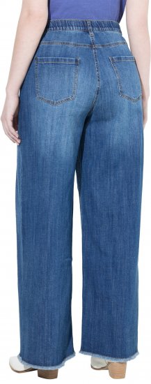 Ulla Popken Extra Wide Leg Stretch Fit Jeans Denim Blue - Džinsi & Bikses Lielos Izmēros – Plus Size - 