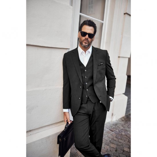 JP1880 Classic Two Button Stretch Suit Jacket Grey - Uzvalki un žaketes - Liela izmēra uzvalki un bleizeri