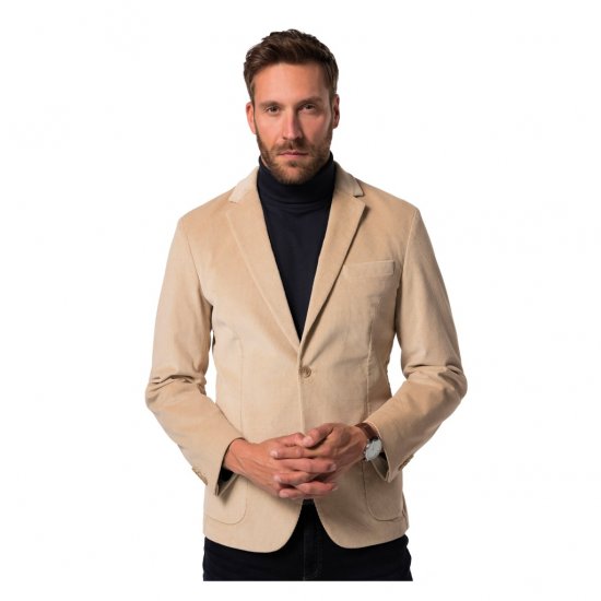 JP1880 Suit Jacket Corduroy Business Sand - Uzvalki un žaketes - Liela izmēra uzvalki un bleizeri