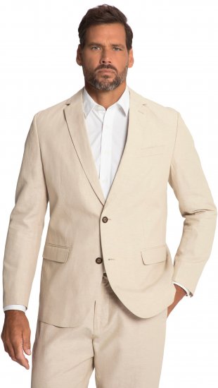 JP1880 Kos Linen Blend Jacket Sand - Uzvalki un žaketes - Liela izmēra uzvalki un bleizeri