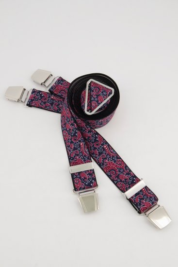 JP1880 Suspenders with Adjustable Length Burgundy Red - Aksesuāri - 