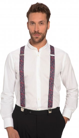 JP1880 Suspenders with Adjustable Length Burgundy Red - Aksesuāri - 