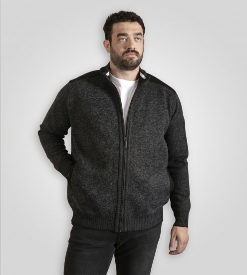 D555 Dereham 2 Knitted Sweater with Zipper Charcoal TALL - TALL džemperi - 