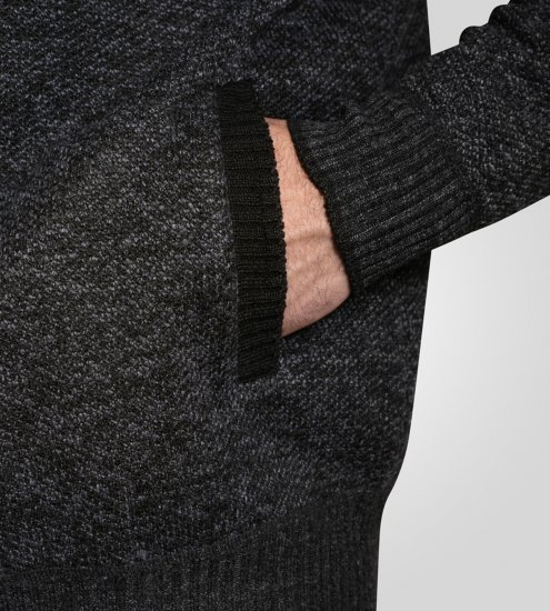 D555 Dereham 2 Knitted Sweater with Zipper Charcoal TALL - TALL džemperi - 
