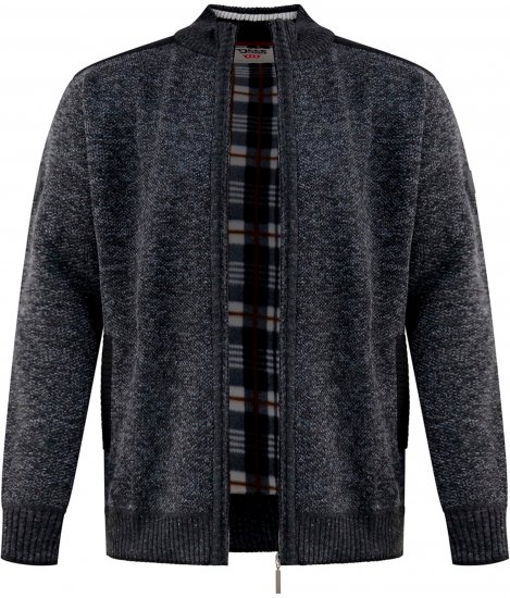 D555 Dereham 2 Knitted Sweater with Zipper Charcoal TALL - TALL džemperi - 