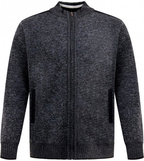 D555 Dereham 2 Knitted Sweater with Zipper Charcoal TALL - TALL džemperi - 
