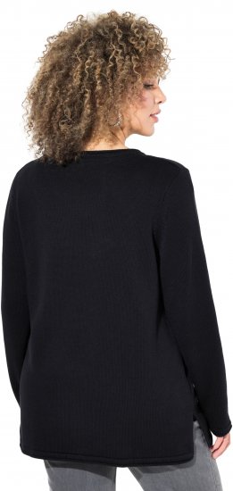 Ulla Popken Sequined Star Rolled Edge Sweater Black - Džemperi un džemperi ar kapuci - 