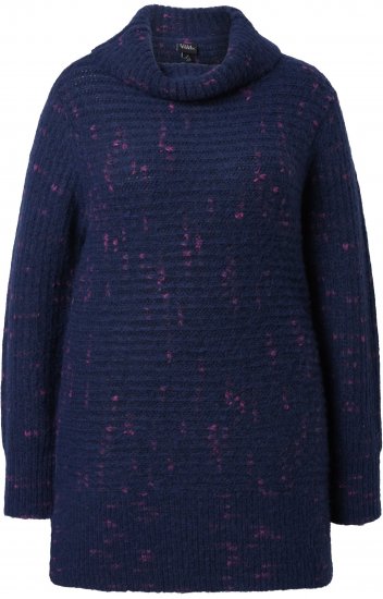 Ulla Popken Space Yarn Oversized Turtleneck Sweater Blue - Džemperi un džemperi ar kapuci - 