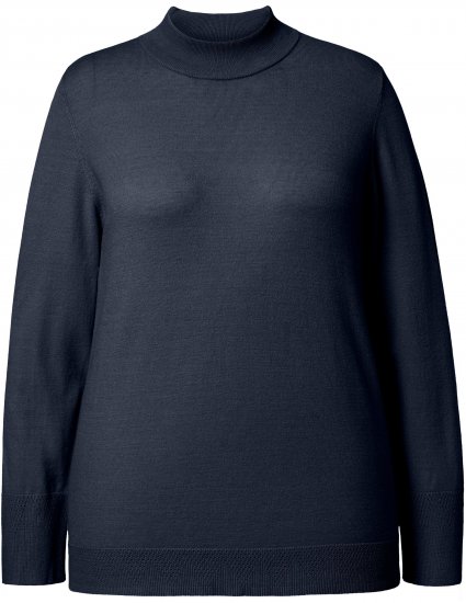 Ulla Popken Long Sleeves Mock Turtleneck Sweater Navy - Džemperi un džemperi ar kapuci - 