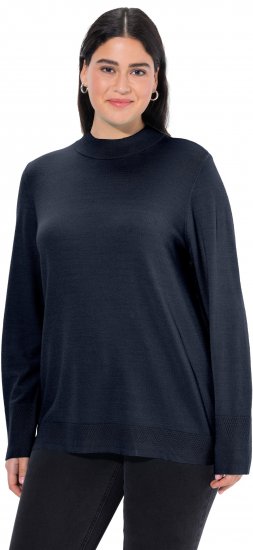 Ulla Popken Long Sleeves Mock Turtleneck Sweater Navy - Džemperi un džemperi ar kapuci - 