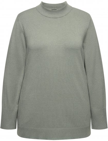 Ulla Popken Long Sleeves Mock Turtleneck Sweater Grey - Džemperi un džemperi ar kapuci - 