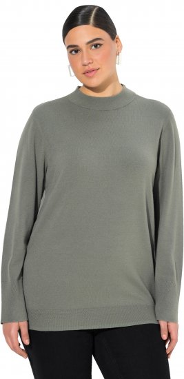 Ulla Popken Long Sleeves Mock Turtleneck Sweater Grey - Džemperi un džemperi ar kapuci - 