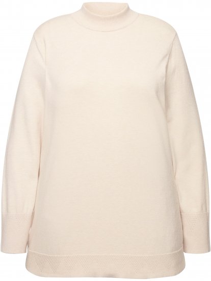 Ulla Popken Long Sleeves Mock Turtleneck Sweater Nature Melange - Džemperi un džemperi ar kapuci - 