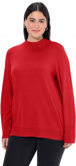 Ulla Popken Long Sleeves Mock Turtleneck Sweater Salsa Red - Džemperi un džemperi ar kapuci - 