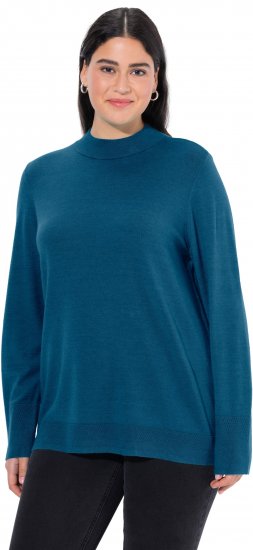 Ulla Popken Long Sleeves Mock Turtleneck Sweater Emerald Green - Džemperi un džemperi ar kapuci - 