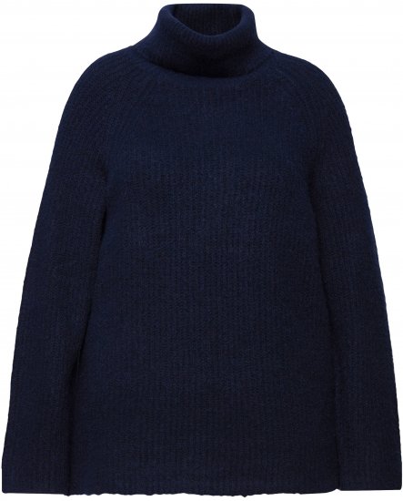 Ulla Popken Ribbed Knit Turtleneck Sweater Navy - Džemperi un džemperi ar kapuci - 