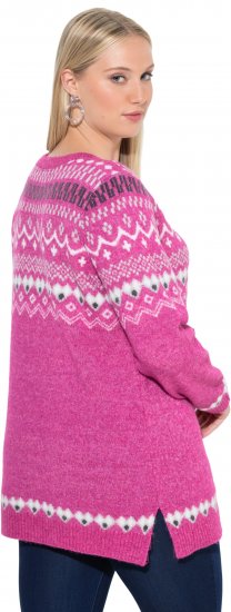 Ulla Popken Norwegian Style Pastel Tone Long Sleeve Sweater Summer Berry - Džemperi un džemperi ar kapuci - 