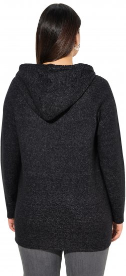 Ulla Popken Sequined Knit Long Sleeve Hoodie Black - Džemperi un džemperi ar kapuci - 