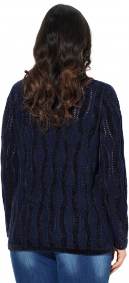 Ulla Popken Openwork Chenille Sweater Navy - Džemperi un džemperi ar kapuci - 