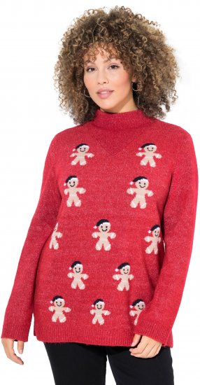 Ulla Popken Gingerbread Men Sweater Salsa Red - Džemperi un džemperi ar kapuci - 