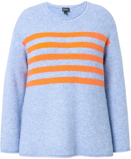 Ulla Popken Striped Long Sleeve Sweater Sky Blue - Džemperi un džemperi ar kapuci - 