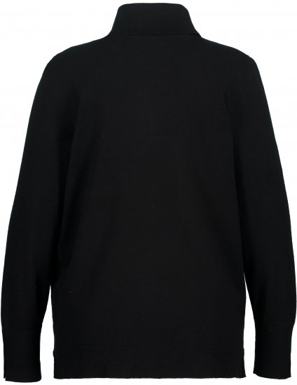 Ulla Popken Turtleneck Ribbed Trim Long Sleeve Sweater Black - Džemperi un džemperi ar kapuci - 