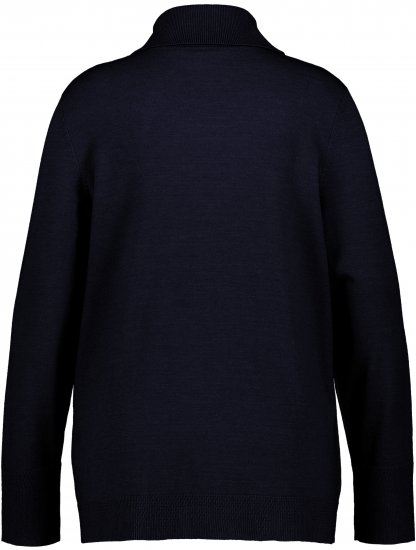 Ulla Popken Turtleneck Ribbed Trim Long Sleeve Sweater Navy - Džemperi un džemperi ar kapuci - 