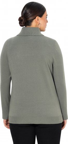 Ulla Popken Turtleneck Ribbed Trim Long Sleeve Sweater Grey - Džemperi un džemperi ar kapuci - 