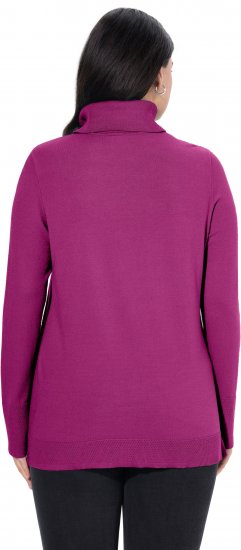 Ulla Popken Turtleneck Ribbed Trim Long Sleeve Sweater Berry - Džemperi un džemperi ar kapuci - 