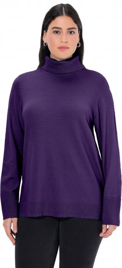 Ulla Popken Turtleneck Ribbed Trim Long Sleeve Sweater Deep Violet - Džemperi un džemperi ar kapuci - 