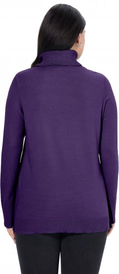 Ulla Popken Turtleneck Ribbed Trim Long Sleeve Sweater Deep Violet - Džemperi un džemperi ar kapuci - 