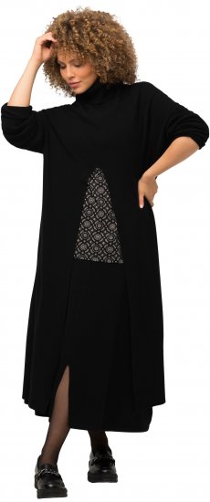 Ulla Popken Long Turtleneck Duster Sweater Black - Džemperi un džemperi ar kapuci - 