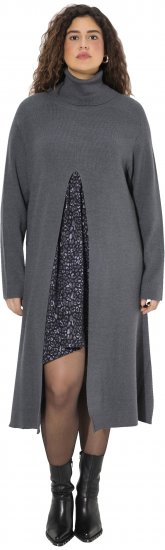Ulla Popken Long Turtleneck Duster Sweater Graphite Grey - Džemperi un džemperi ar kapuci - 