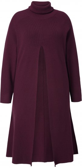 Ulla Popken Long Turtleneck Duster Sweater Plum - Džemperi un džemperi ar kapuci - 