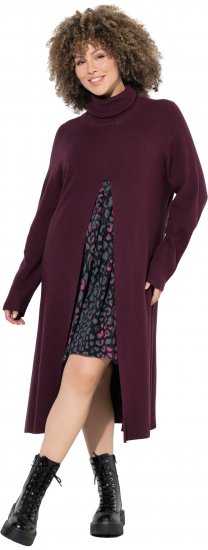 Ulla Popken Long Turtleneck Duster Sweater Plum - Džemperi un džemperi ar kapuci - 