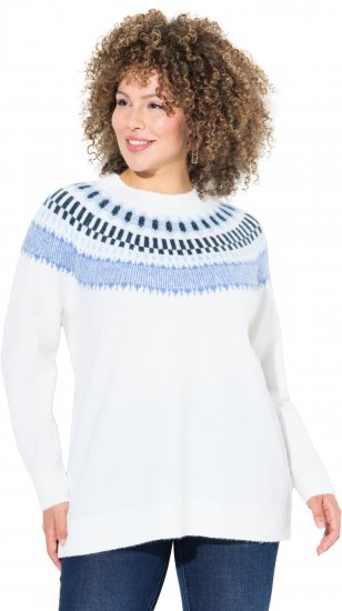 Ulla Popken Norwegian-Inspired Long Sleeve Knit Sweater Snow White - Džemperi un džemperi ar kapuci - 